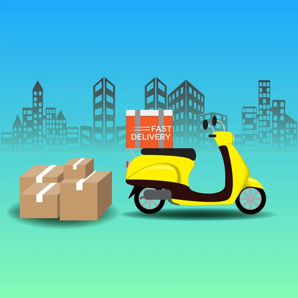 Online Delivery Concept Logistics Delivery Mobile Vector — Διανυσματικό Αρχείο