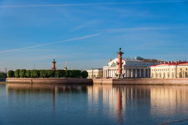 Tükürmek Vasilyevsky Island'ın, Saint Petersurg, Rusya Federasyonu içinde ünlü görünümünü