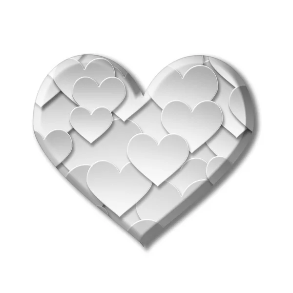Papper valentine love heart-symbolen med drop shadows bakgrund. — Stockfoto