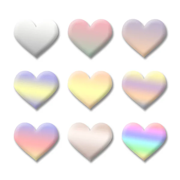 Colorida colección de símbolos de corazón de amor de San Valentín. Diseño elegante para el concepto de corazón de amor de fondo y San Valentín —  Fotos de Stock