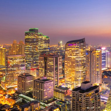 Bangkok modern ofis iş Bina Cityscape bakış