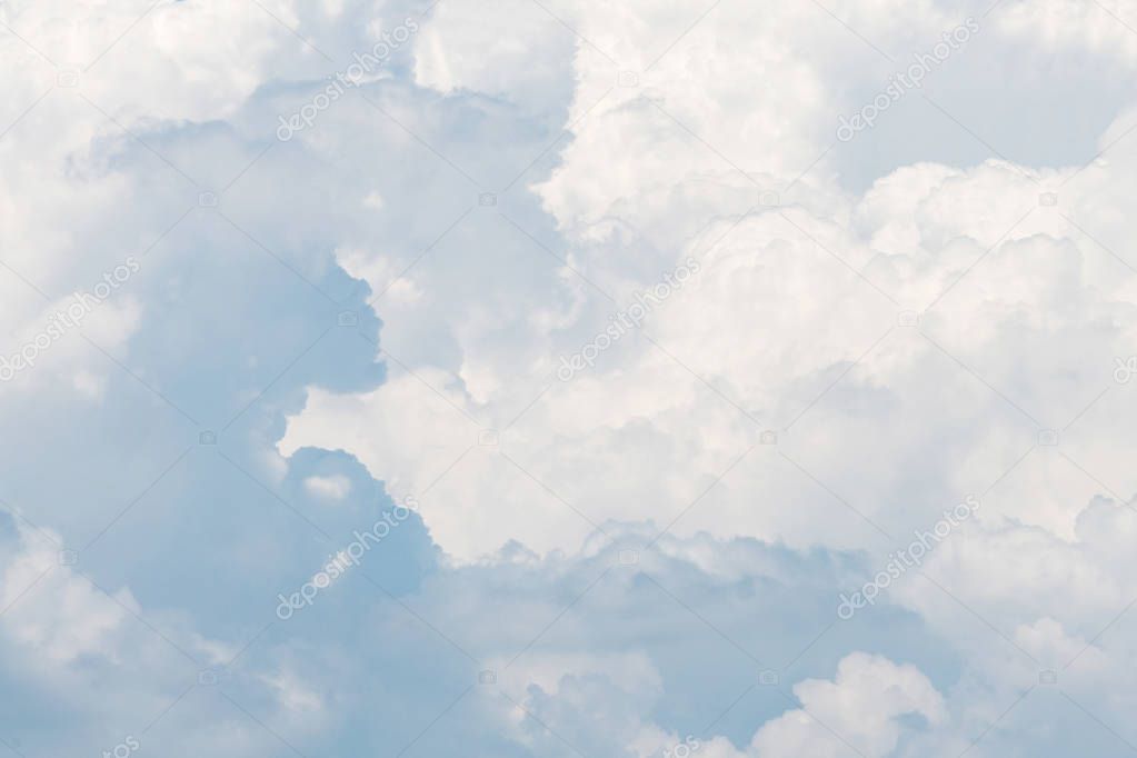 Nature white cloud on blue sky background in daytime