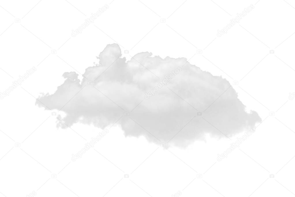 Nature single white clouds on white background. 
