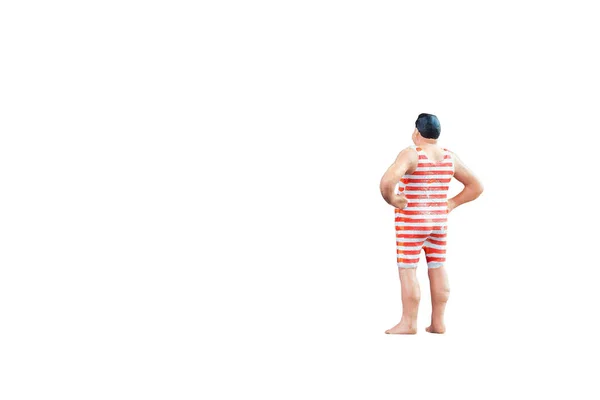 Close up of Miniature fat people isolated with clipping path on white background — Stock Photo, Image