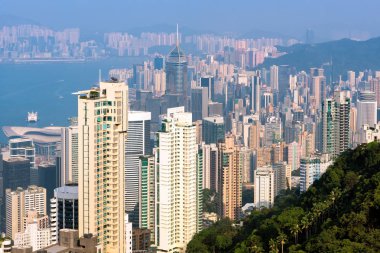 Hong kong şehir merkezinde ünlü cityscape görüntülemek Victoria bezelye