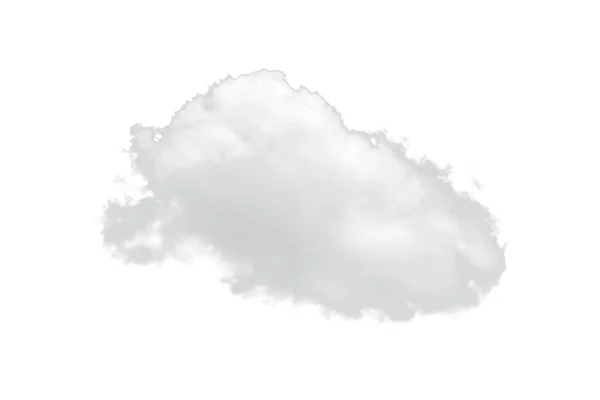 흰색 배경에 고립 된 자연 단일 흰 구름. — 스톡 사진