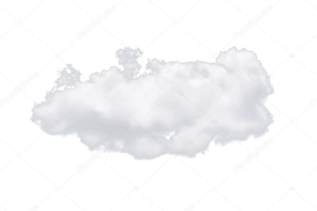 Nature single white cloud isolated on white background.