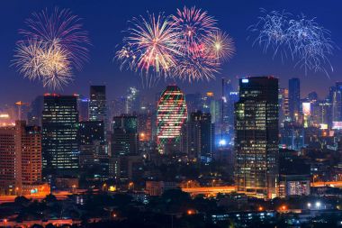 Bangkok modern ofis iş Bangkok adlı Bina Cityscape görünümü