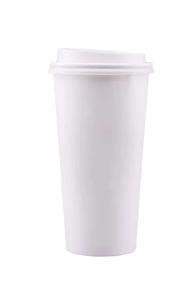 Tasse à café blanc à emporter isolée sur fond blanc . — Photo