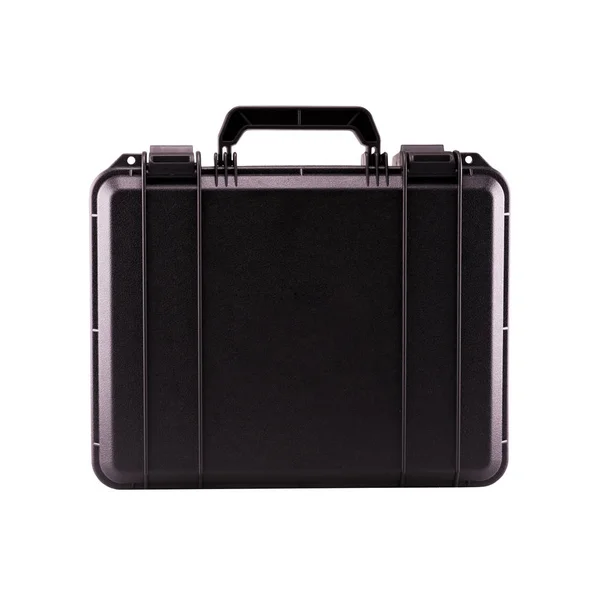 Black modern suitcase isolated with clipping path on white background. — Stock Photo, Image