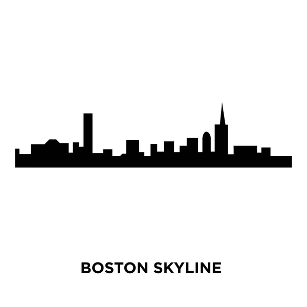 Boston Skyline auf weißem Hintergrund, Vektorillustration — Stockvektor