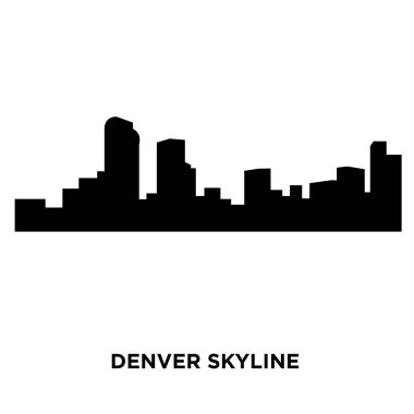Denver manzarası siluet beyaz arka planda, vektör illustrati