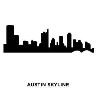 Austin manzarası siluet beyaz arka planda, vektör illustrati