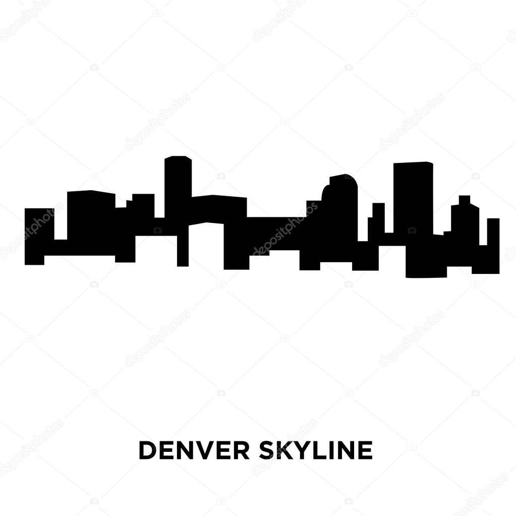 Denver skyline silhouette on white background, vector illustration
