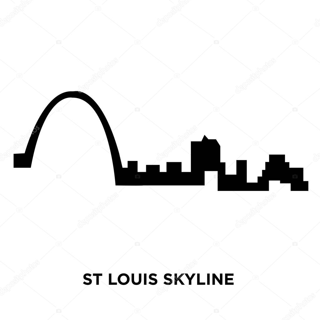 st louis skyline silhouette on white background, vector illustra