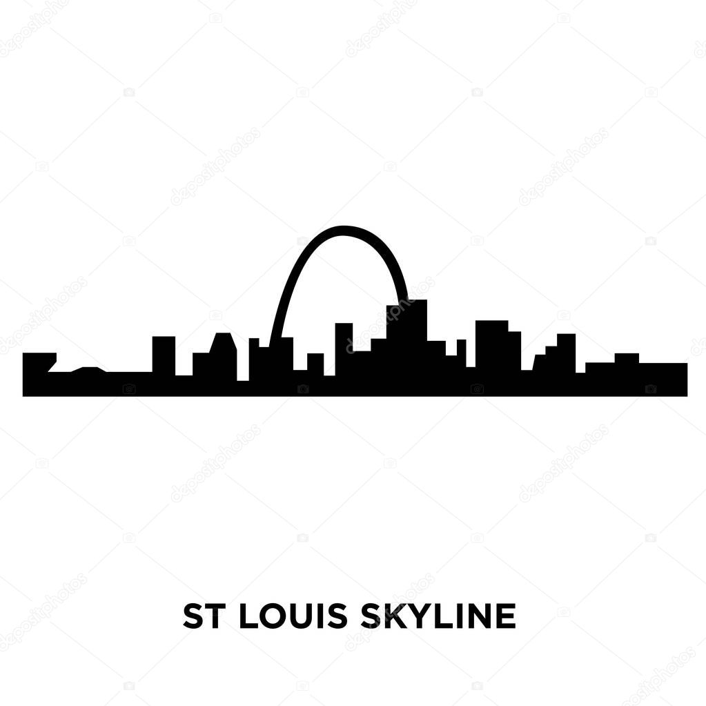 St louis skyline silhouette on white background, vector illustration