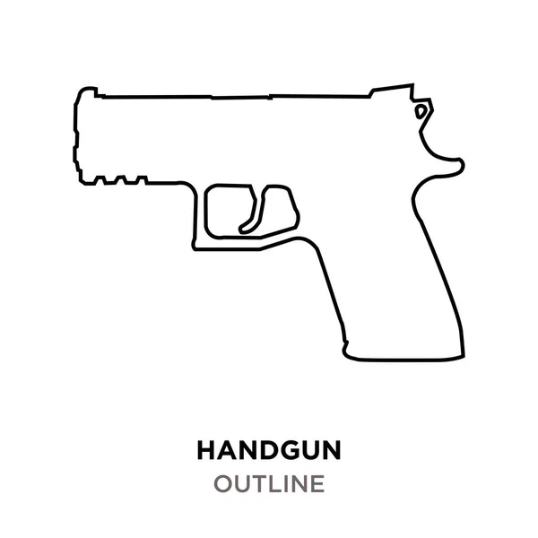 Contorno de la pistola sobre fondo blanco — Vector de stock