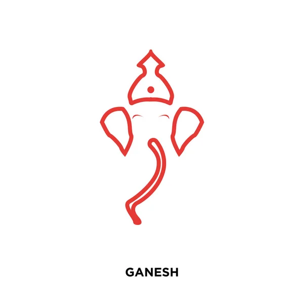 Ganesh-Symbol isoliert auf weißem Hintergrund für Ihr Web, mobil und — Stockvektor