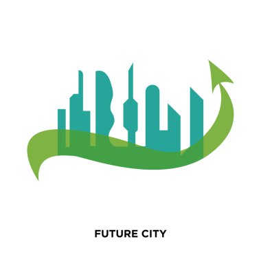 Web'iniz mobi için beyaz arka plan üzerinde izole gelecekteki şehir simgesi