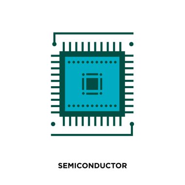 Web'iniz için beyaz arka plan üzerinde izole yarı iletken simgesi mo