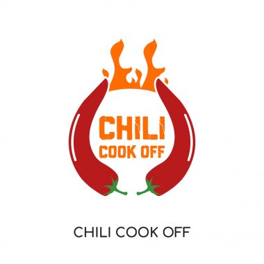 Chili aşçı logo için Web'iniz, beyaz arka plan üzerinde izole kapalı m