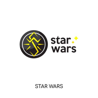 yıldız savaşları logosuyla Web'iniz için beyaz arka plan üzerinde izole, 