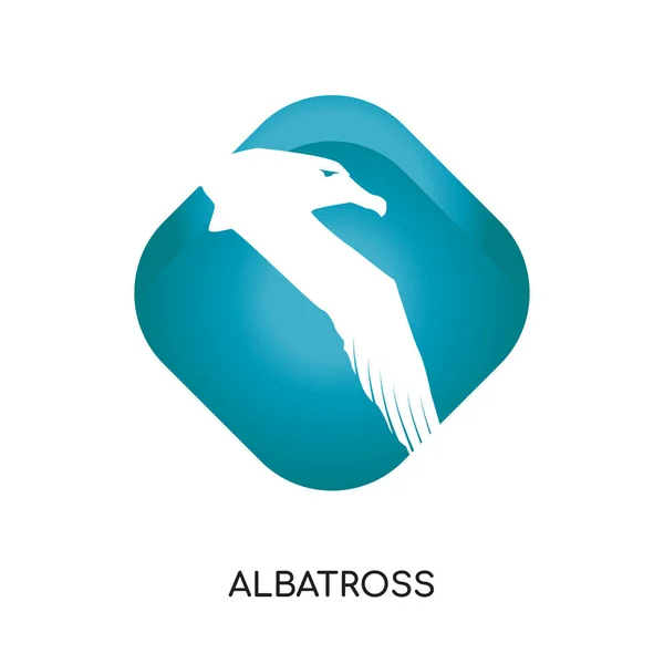 Logo de albatros aislado sobre fondo blanco para su web, móvil — Vector de stock