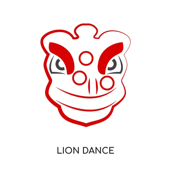 Lion dance logo geïsoleerd op een witte achtergrond voor uw web, mobil — Stockvector