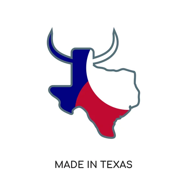 Gefertigt in texas logo isoliert auf weißem hintergrund für ihr web, mo — Stockvektor