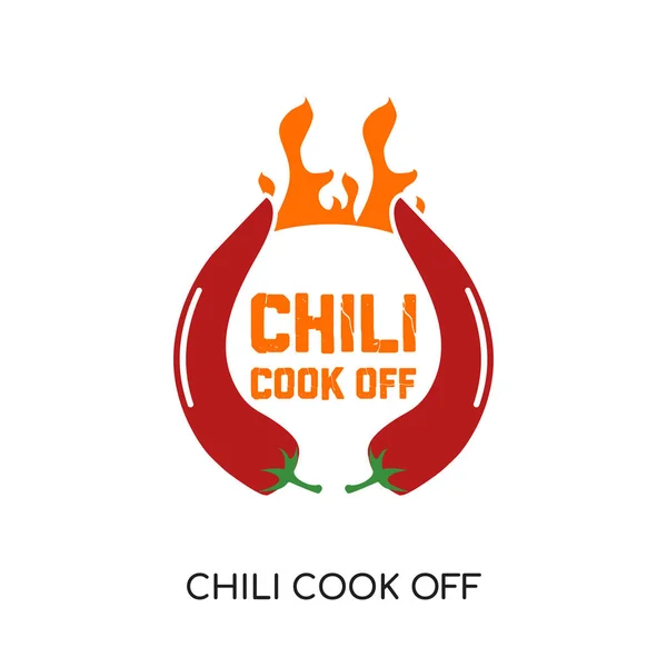 Chili cook off logo isolated on white background for your web, m — Stock Vector