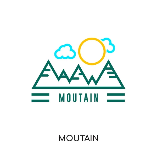 Moutain logo na białym tle na białym tle dla sieci web, mobilnych — Wektor stockowy