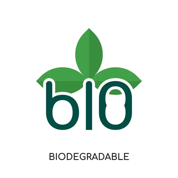 Logotipo biodegradable aislado sobre fondo blanco para su web, mo — Vector de stock
