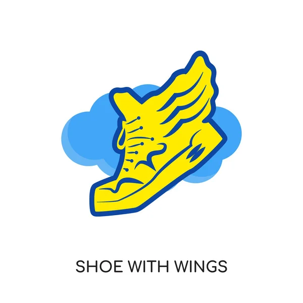 Shoe with wings logo isolated on white background for your web, — Stock Vector