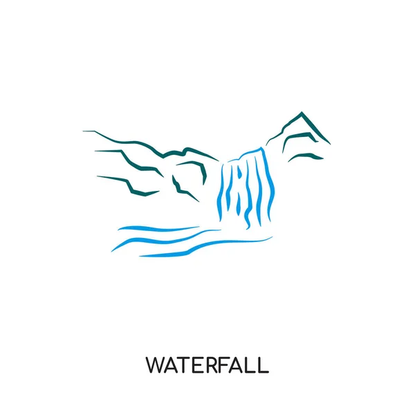 Logotipo cachoeira isolado no fundo branco para a sua web, móvel — Vetor de Stock