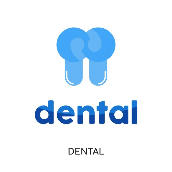 Imagem logotipo dental isolado no fundo branco para a sua web, mob —  Vetores de Stock