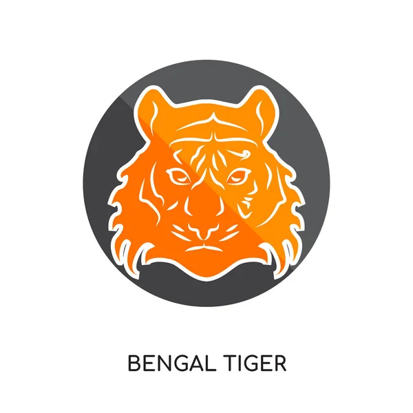 Logotipo tigre bengala isolado no fundo branco para a sua web, mob —  Vetores de Stock