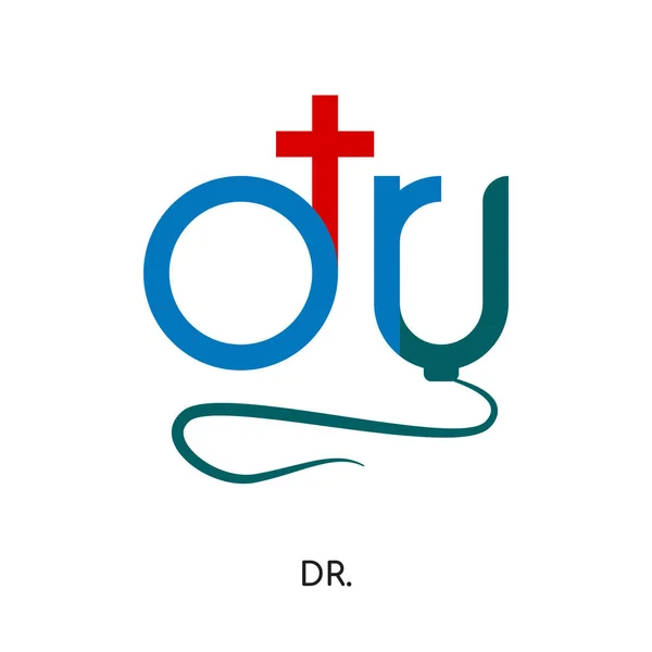 Dr. logotyp isolerad på vit bakgrund för din webb, mobil och en — Stock vektor