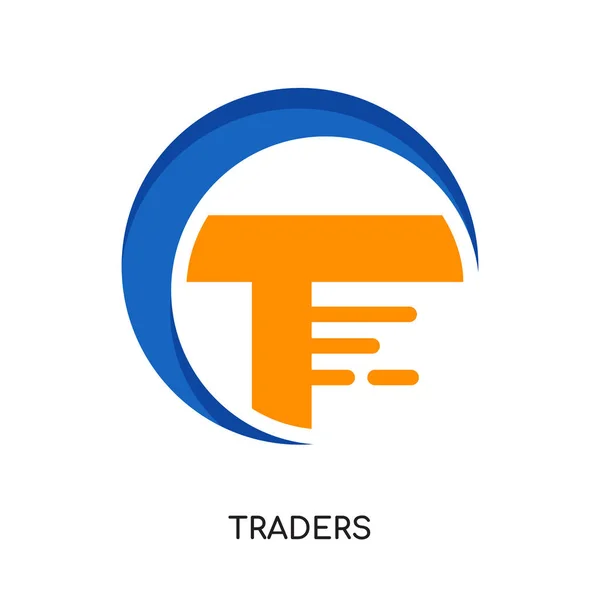 Handlowców logo na białym tle na białym tle dla sieci web, mobilnych — Wektor stockowy