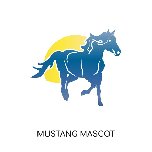 Mustang mascote logotipo isolado no fundo branco para a sua web, m —  Vetores de Stock