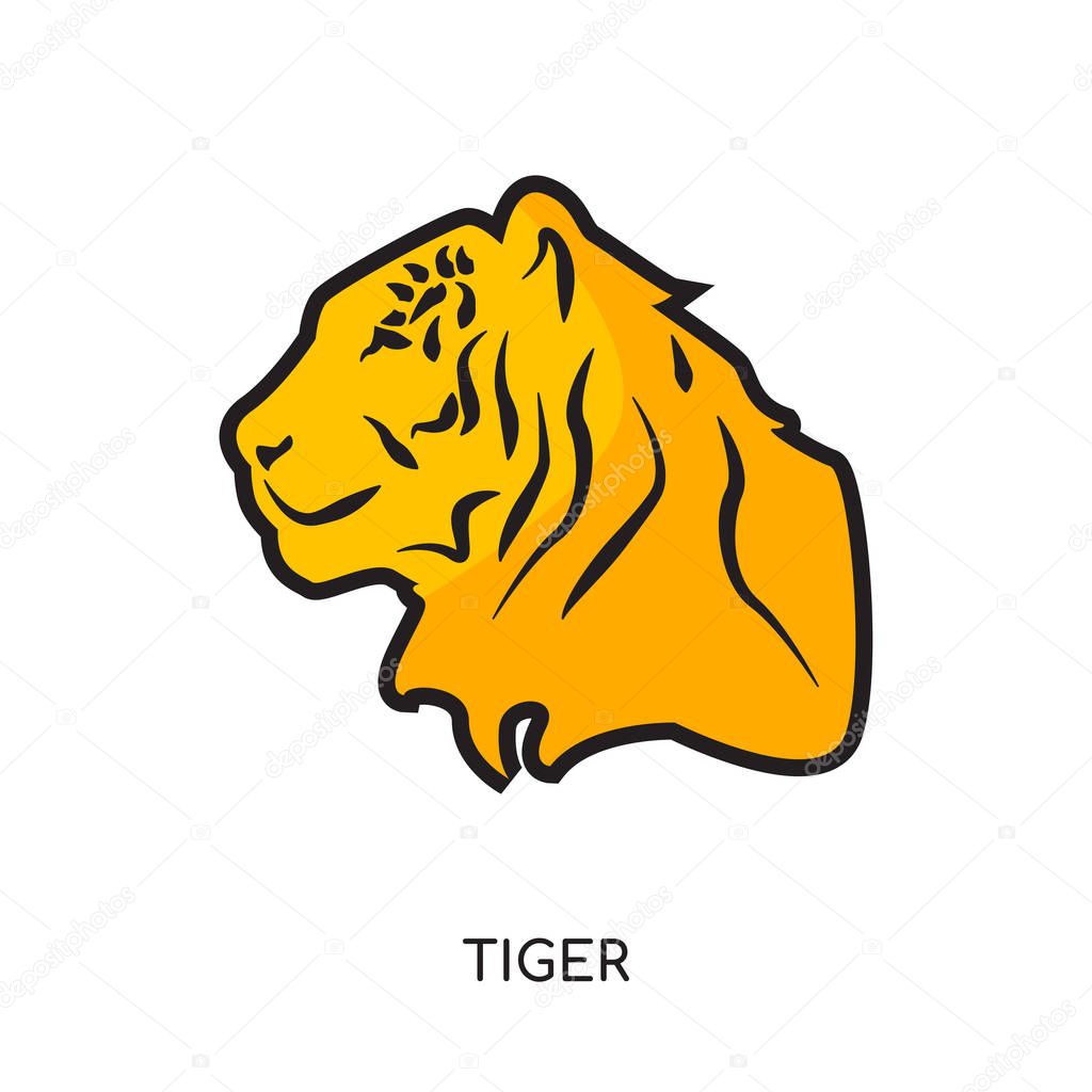 Tiger logo png isolated on white background for your web, mobile and app design