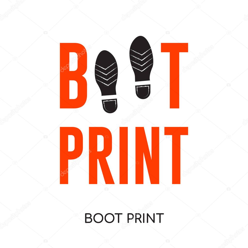 Boot print logo isolated on white background for your web, mobile and app design