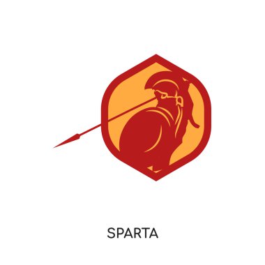 sparta logosu web, mobil için beyaz arka plan üzerinde izole bir