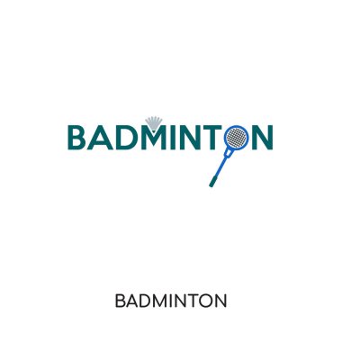 web, mobil için beyaz arka plan üzerinde izole badminton logosu