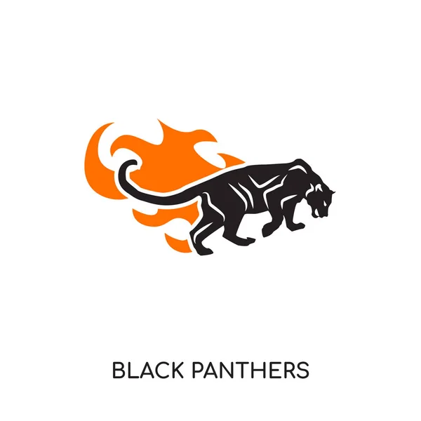 Preto panthers logotipo isolado no fundo branco para a sua web, m —  Vetores de Stock