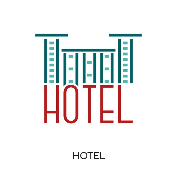 Hotel obraz logo na białym tle na białym tle dla sieci web, mobi — Wektor stockowy