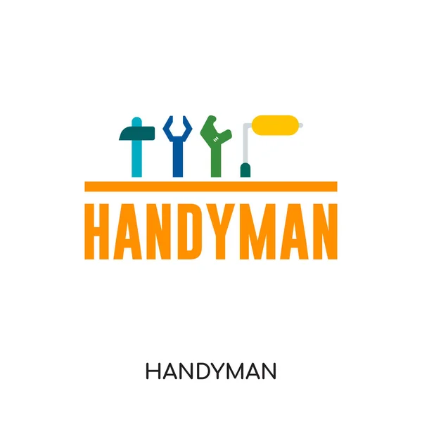 Handyman logotypbild isolerad på vit bakgrund för din webb, m — Stock vektor