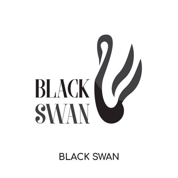 black swan logo isolated on white background for your web, mobil