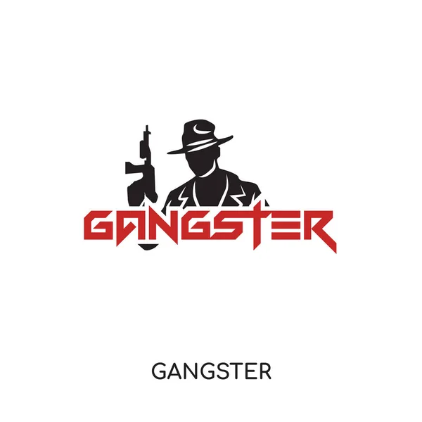 Gangster logo isolated on white background for your web, mobile — Stock Vector