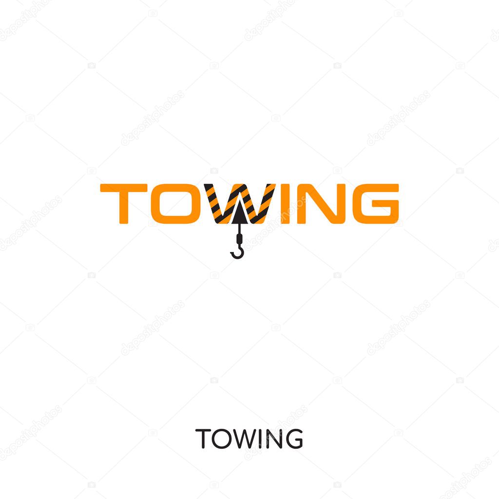 Towing logo isolated on white background for your web, mobile and app design