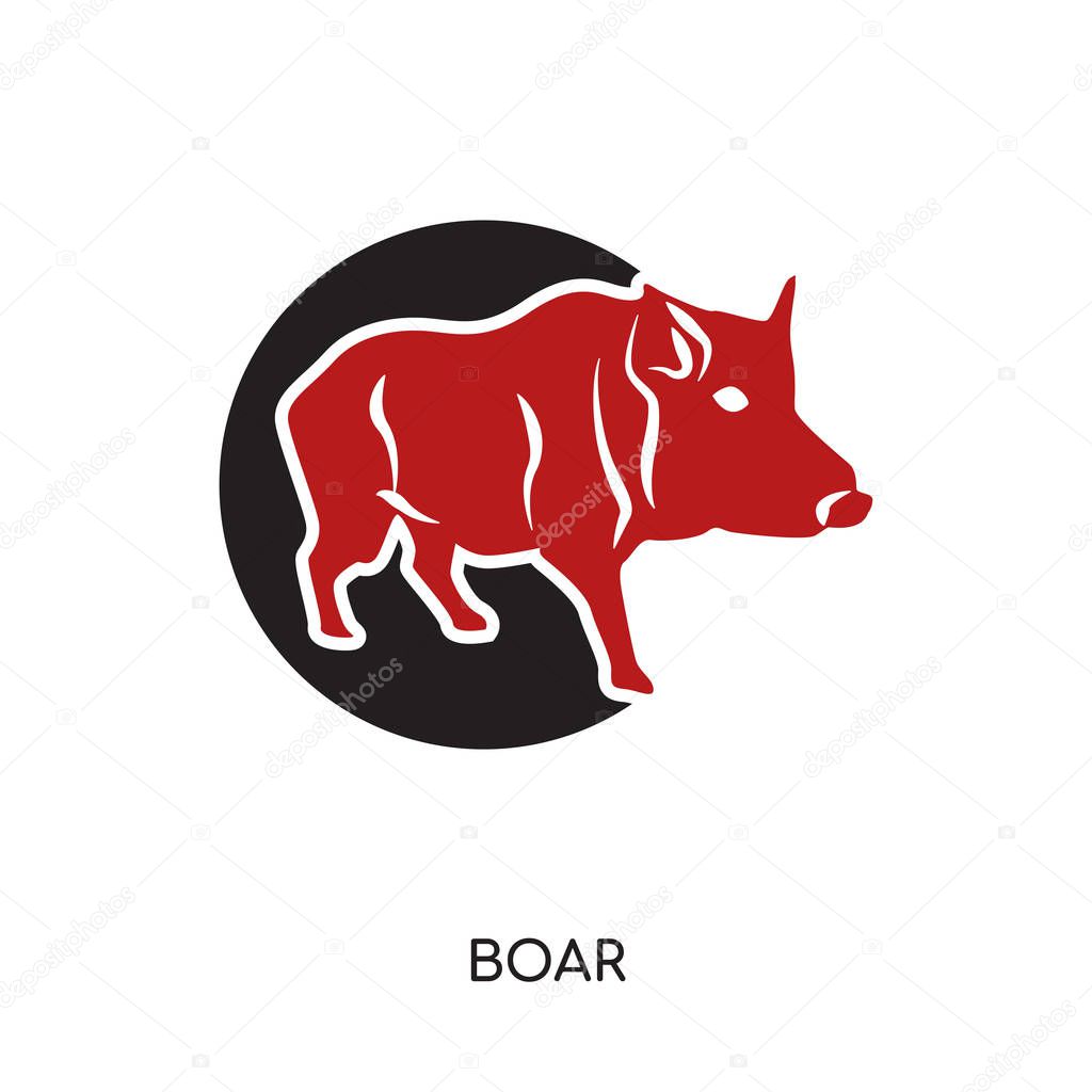 Boar logo isolated on white background for your web, mobile and app design